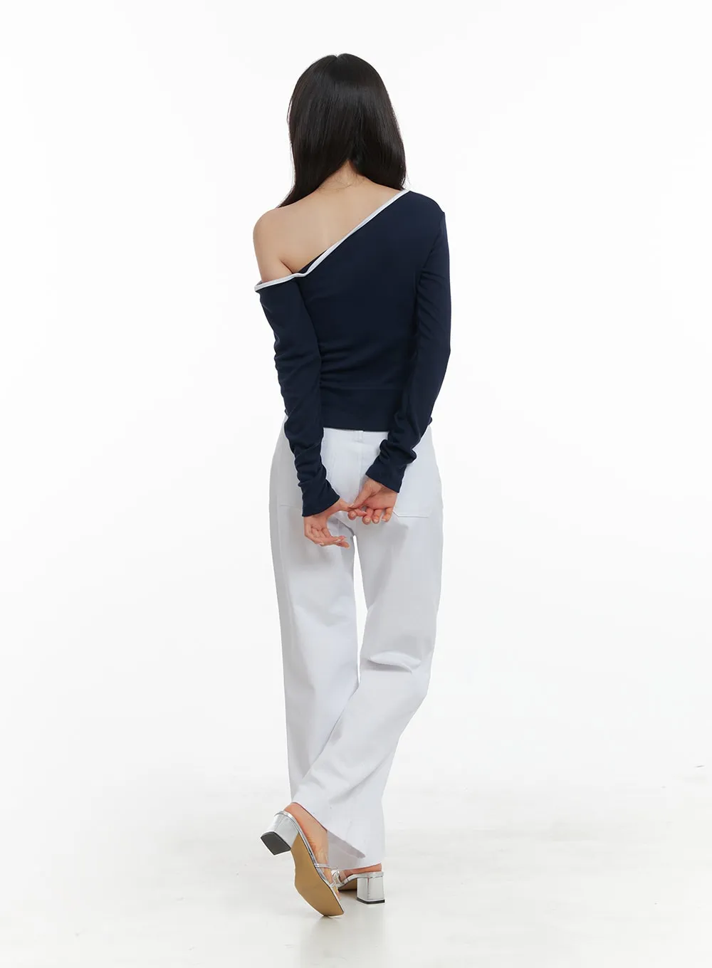 Front Pockets Straight Fit Pants OA419