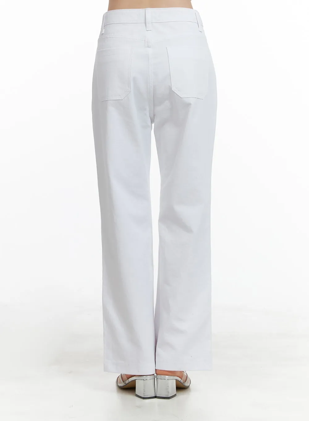 Front Pockets Straight Fit Pants OA419