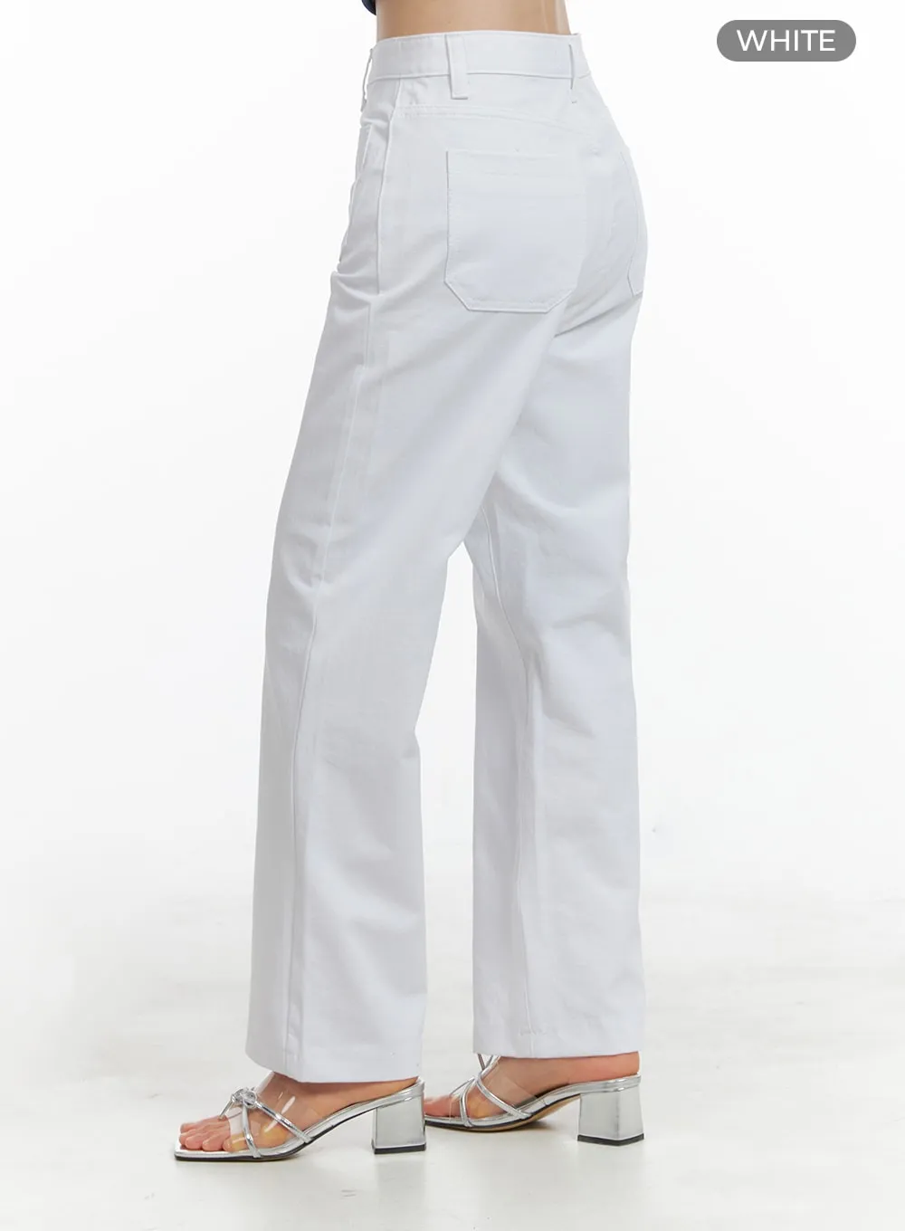 Front Pockets Straight Fit Pants OA419