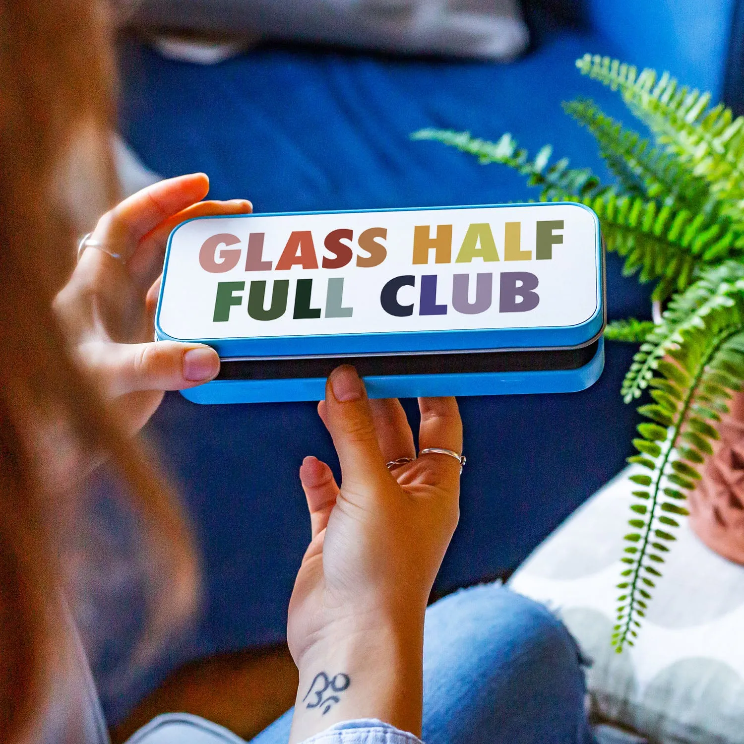 Glass Half Full Club Pencil Tin
