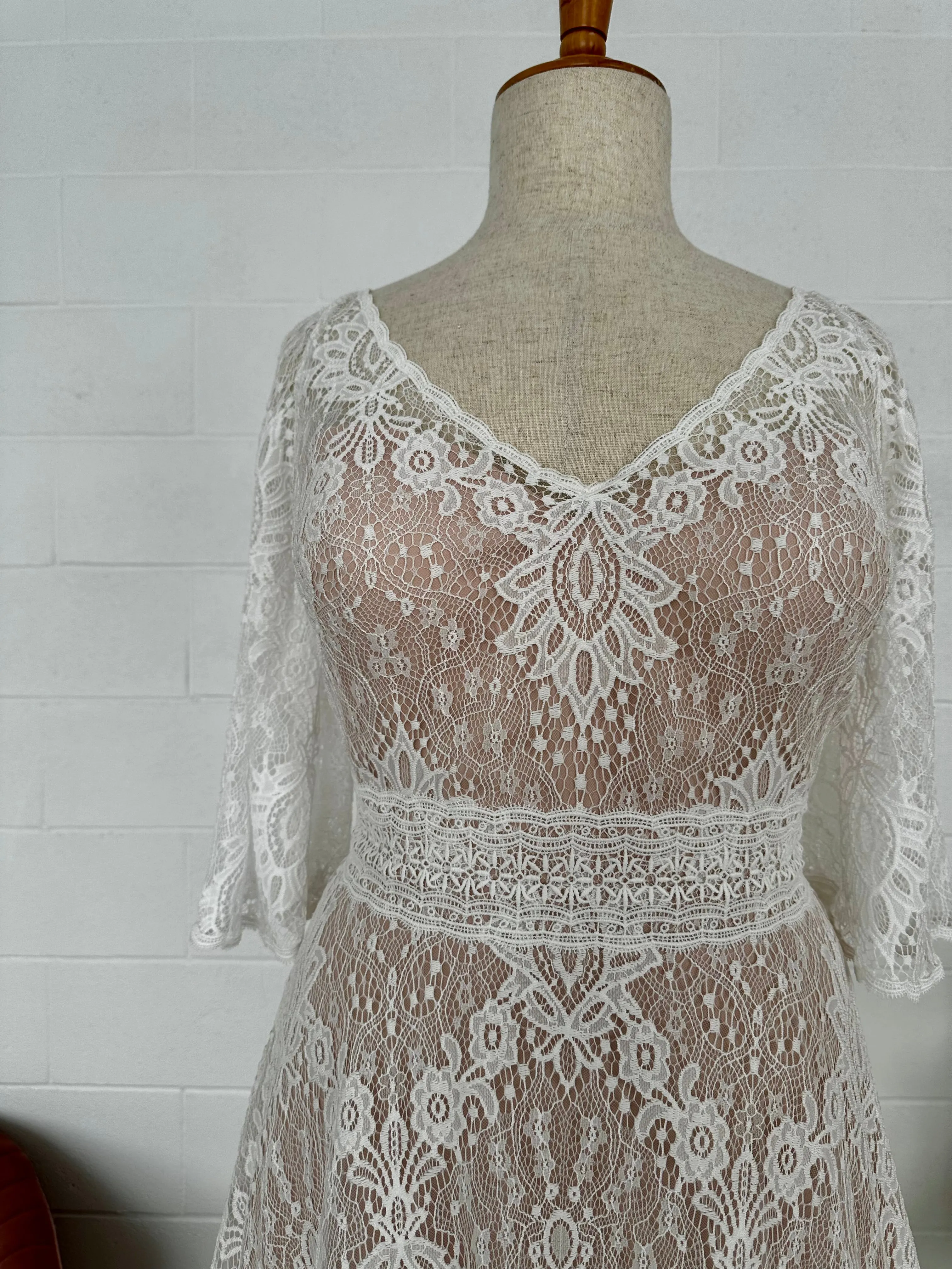Grace #1640 Lace Flutter Sleeve Bridal Gown