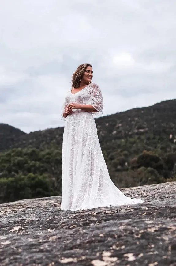 Grace #1640 Lace Flutter Sleeve Bridal Gown