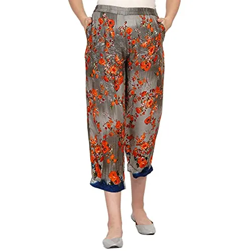 Grey Maternity and Nursing Loungwear with Orange Floral Print
