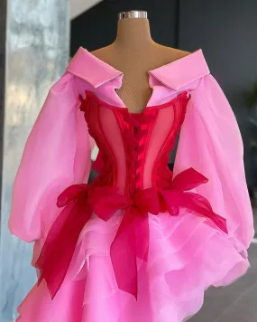 Isabel Pink and Red Evening Dress