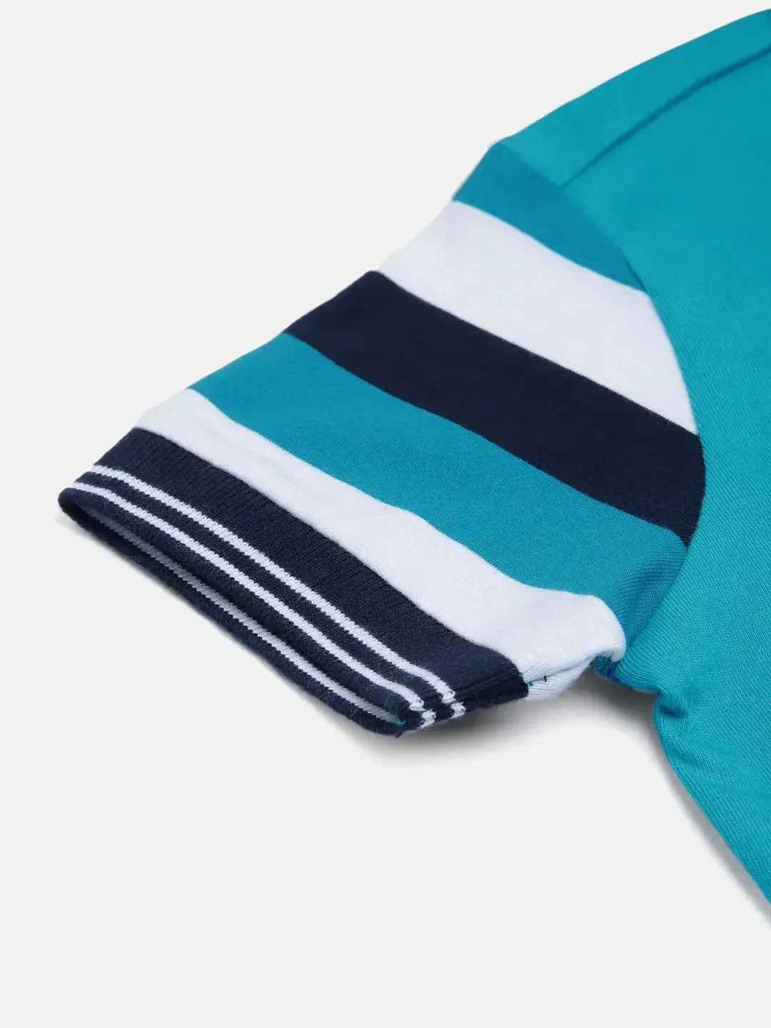 Kids Blue Half Sleeves Cotton Polo T-shirt