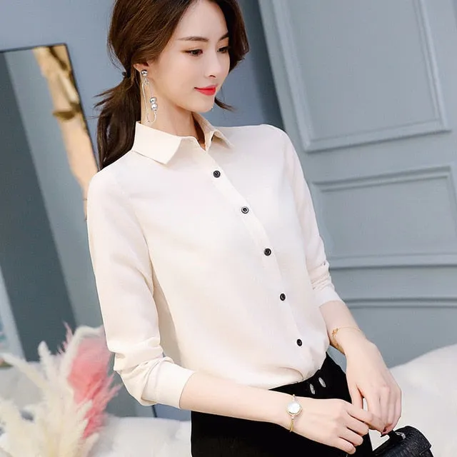 Korean Slim Wild Women Shirts 2019 New Spring Summer