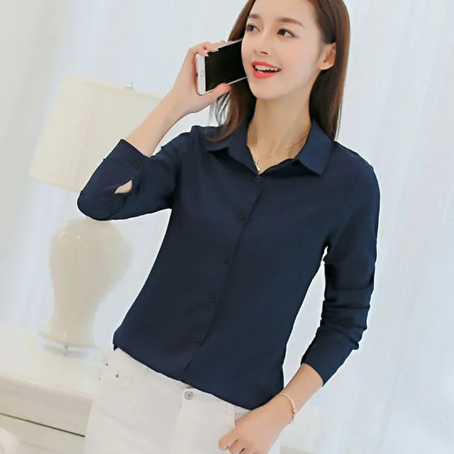 Korean Slim Wild Women Shirts 2019 New Spring Summer