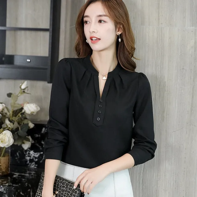 Korean Slim Wild Women Shirts 2019 New Spring Summer