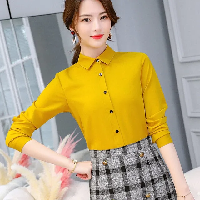 Korean Slim Wild Women Shirts 2019 New Spring Summer