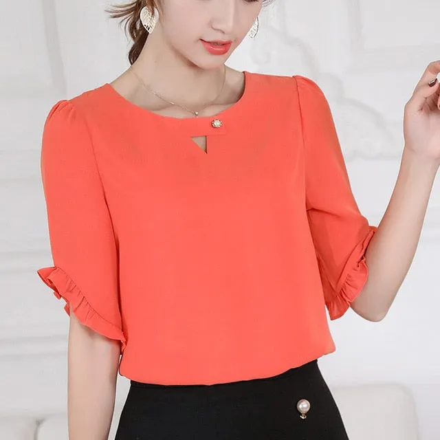 Korean Slim Wild Women Shirts 2019 New Spring Summer