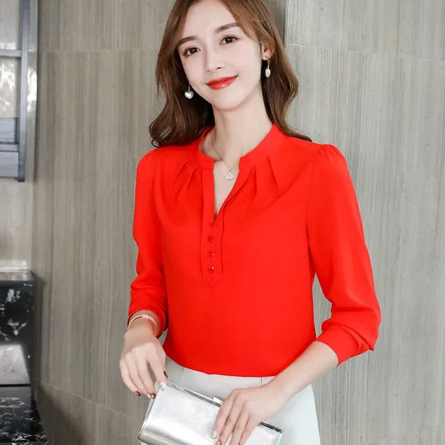 Korean Slim Wild Women Shirts 2019 New Spring Summer