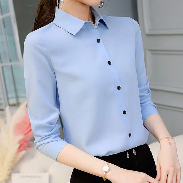 Korean Slim Wild Women Shirts 2019 New Spring Summer