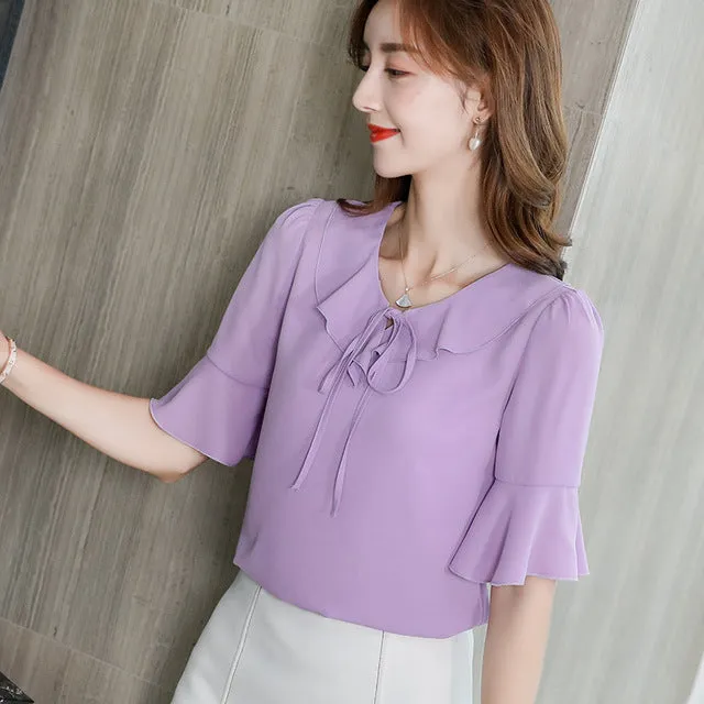 Korean Slim Wild Women Shirts 2019 New Spring Summer