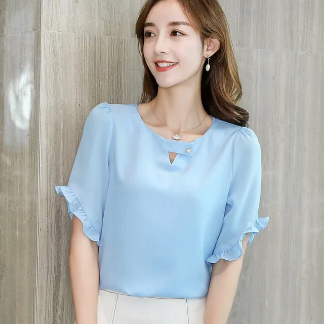 Korean Slim Wild Women Shirts 2019 New Spring Summer