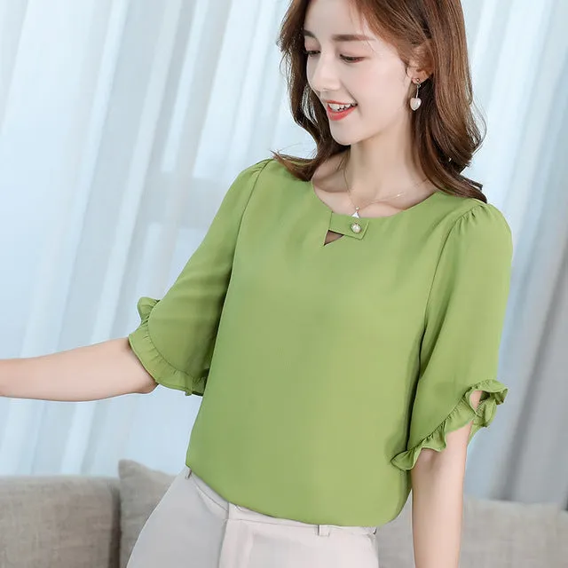Korean Slim Wild Women Shirts 2019 New Spring Summer