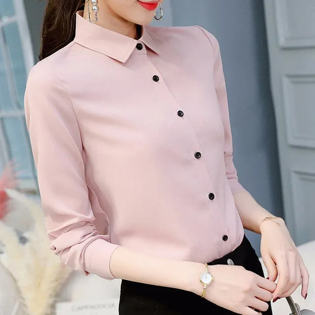 Korean Slim Wild Women Shirts 2019 New Spring Summer