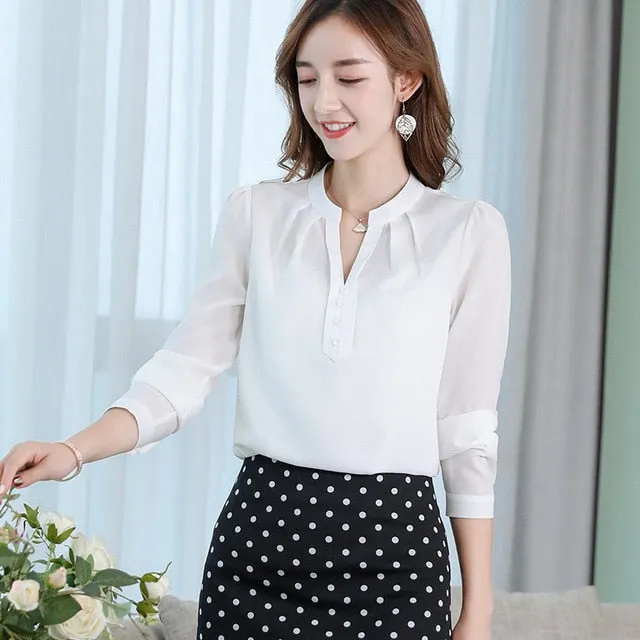 Korean Slim Wild Women Shirts 2019 New Spring Summer