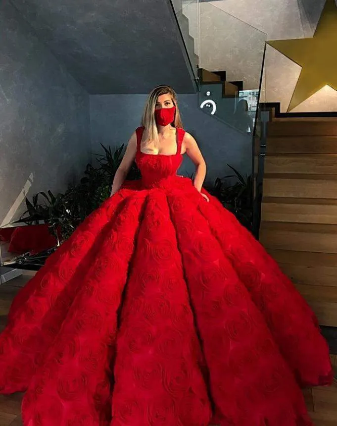 Luxury Evening Gown Princess Red
