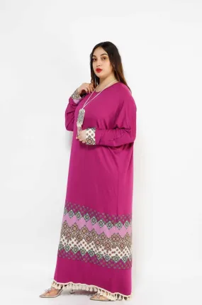 MADAME 4 TUSELLED DETAILED LONG DRESS 3045MK
