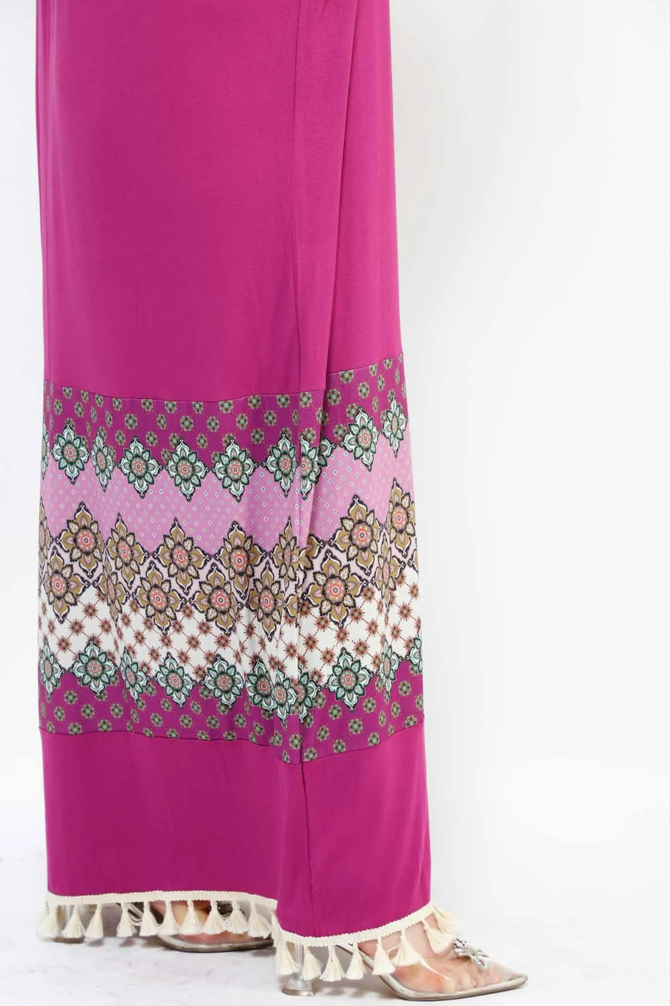 MADAME 4 TUSELLED DETAILED LONG DRESS 3045MK