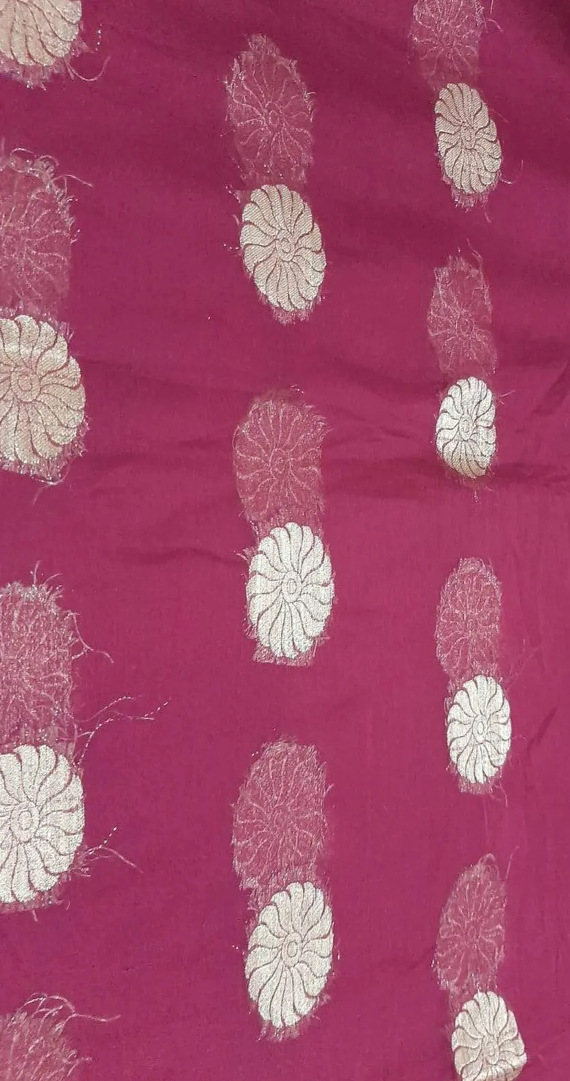 Maroon Gold Chakra Print Chiffon Fabric