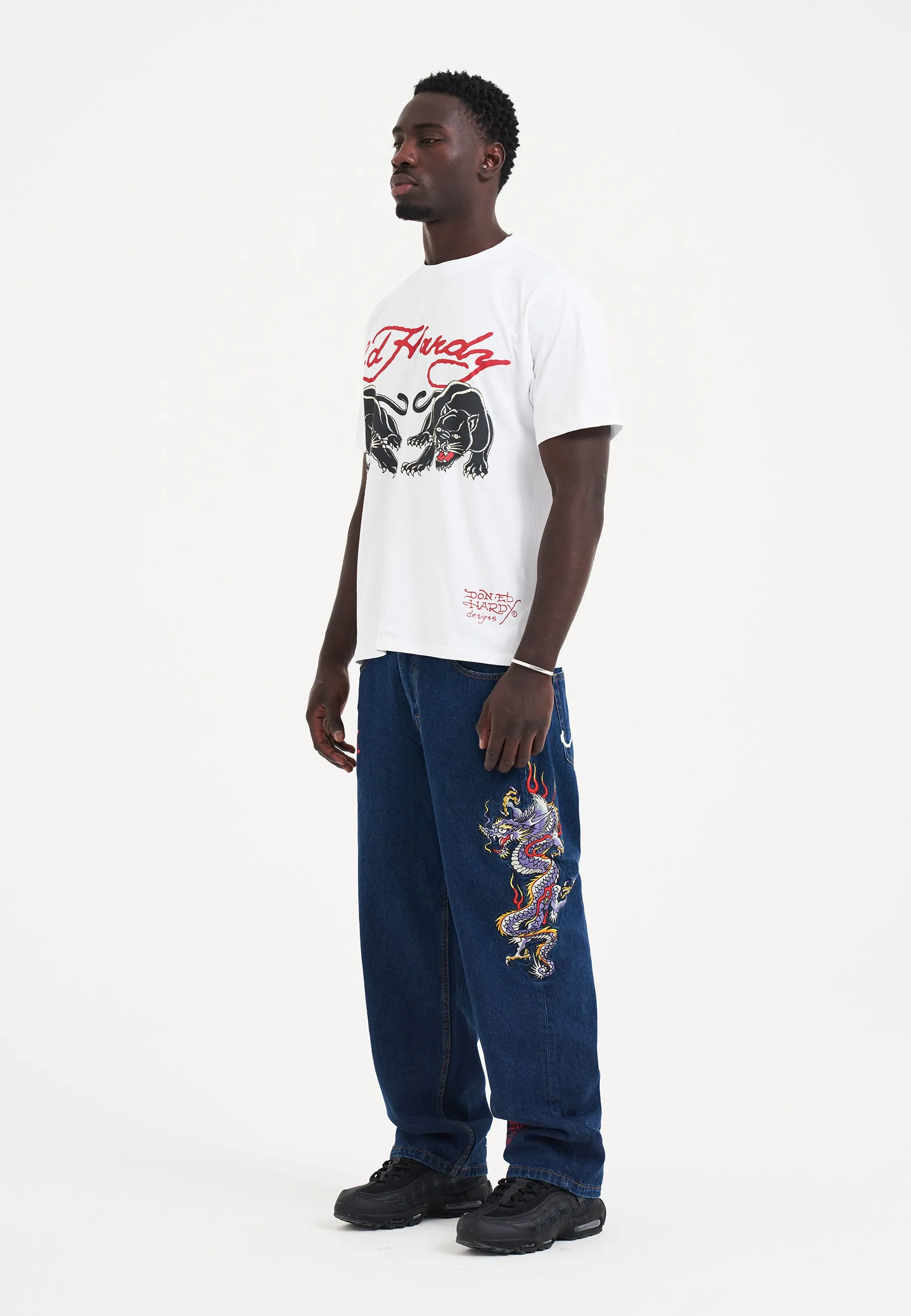 Mens Double-Panther T-Shirt - White