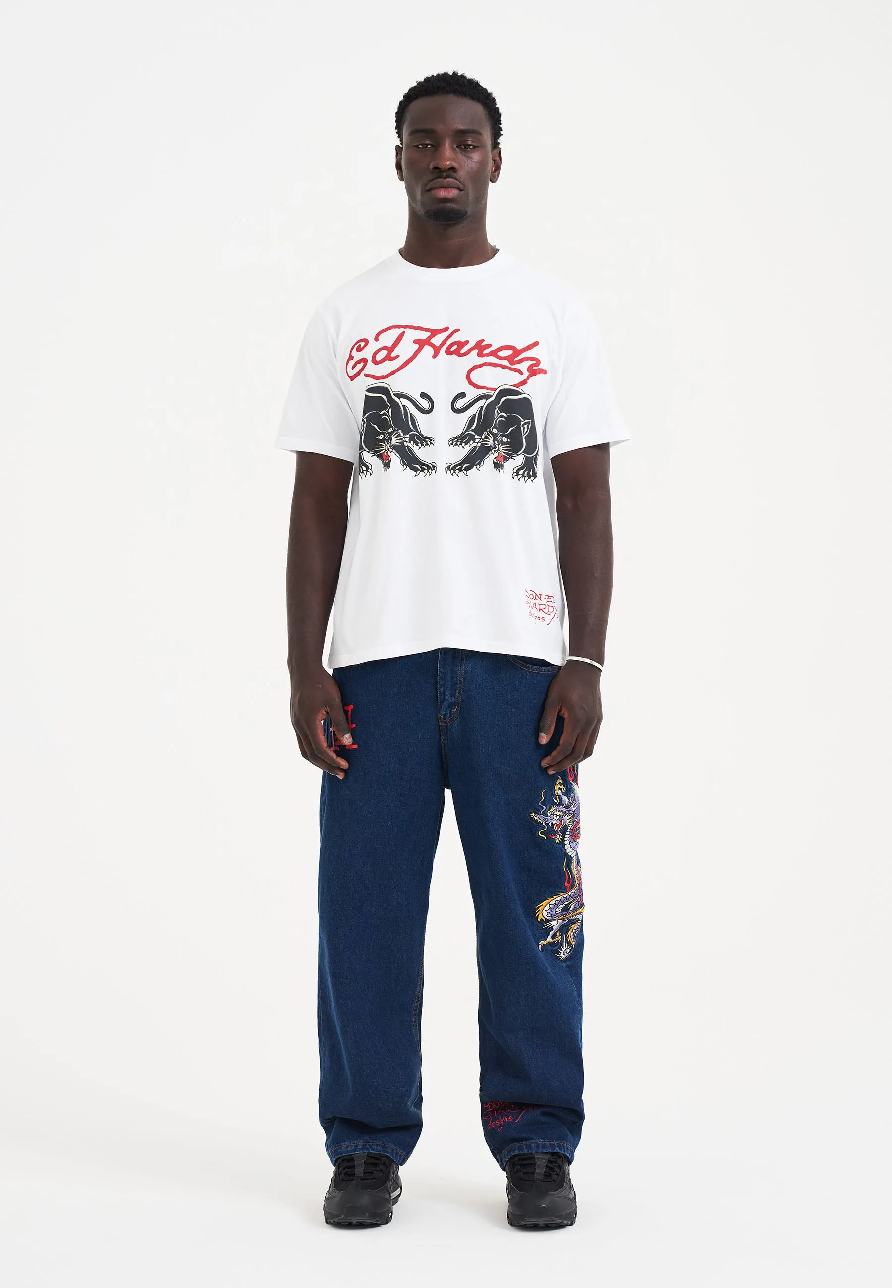Mens Double-Panther T-Shirt - White