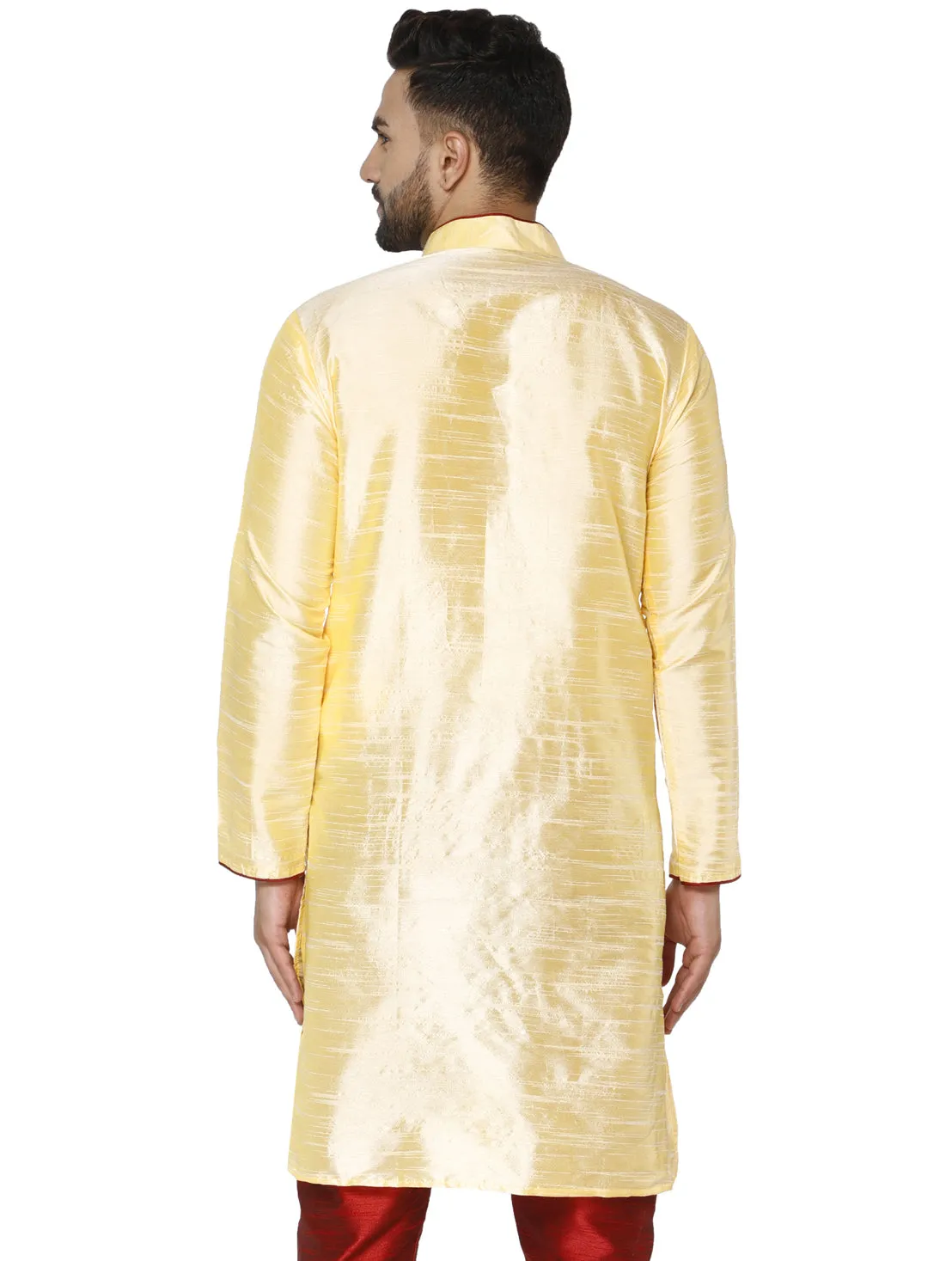Men's Tunic Cotton Kurta Long Shirt Regular Fit Beige
