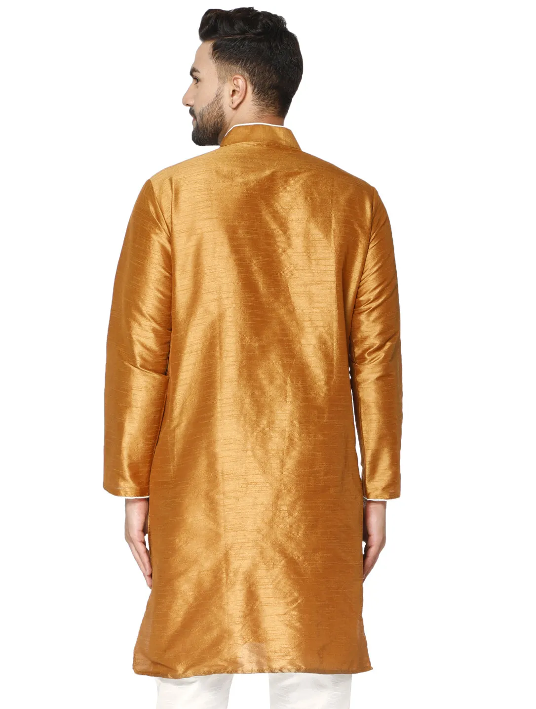 Men's Tunic Cotton Kurta Long Shirt Regular Fit Brown
