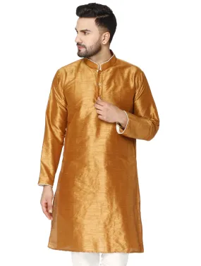 Men's Tunic Cotton Kurta Long Shirt Regular Fit Brown