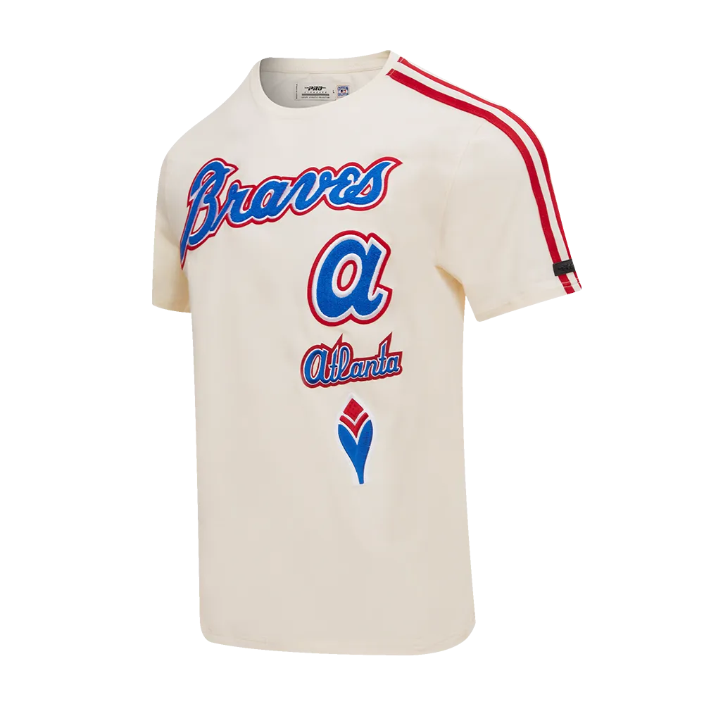 MLB ATLANTA BRAVES RETRO CLASSIC MEN'S STRIPED TOP (EGGSHELL/ RED)