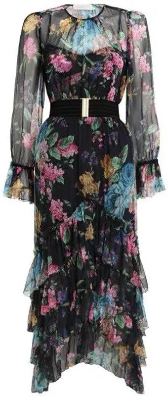 'Ninety-Six' Chevron Frill Dress