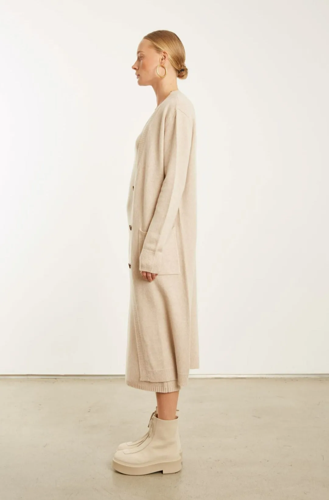 Oat Cashmere Long Cardigan