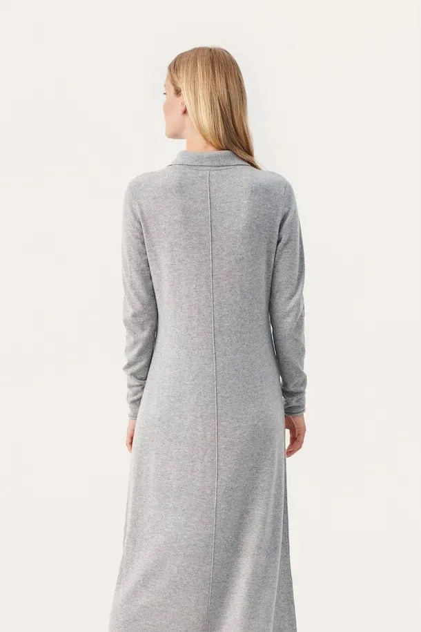 PART TWO CHEYENNE DRESS LIGHT GREY MELANANGE