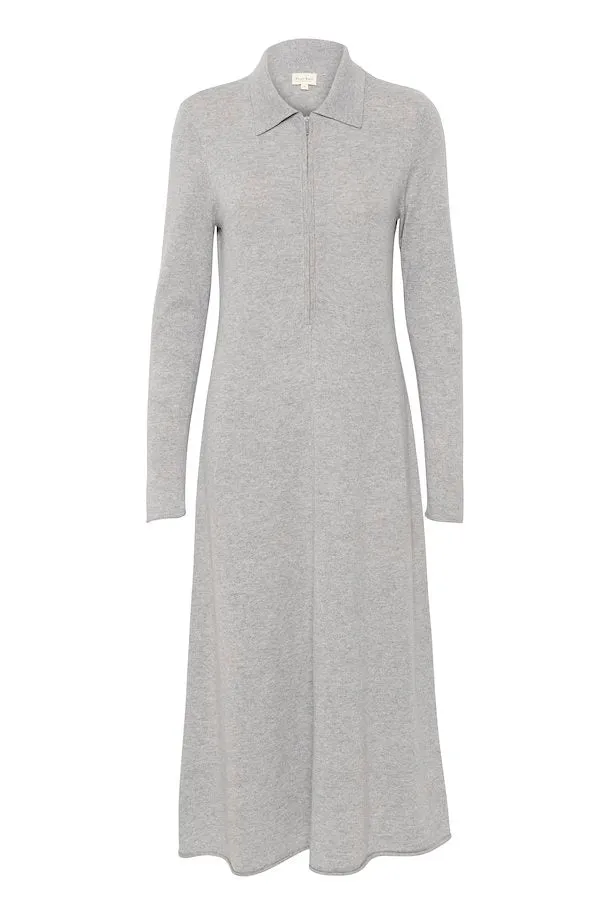 PART TWO CHEYENNE DRESS LIGHT GREY MELANANGE