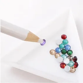 Plastic White Triangular Tray   Wax Stone Picker