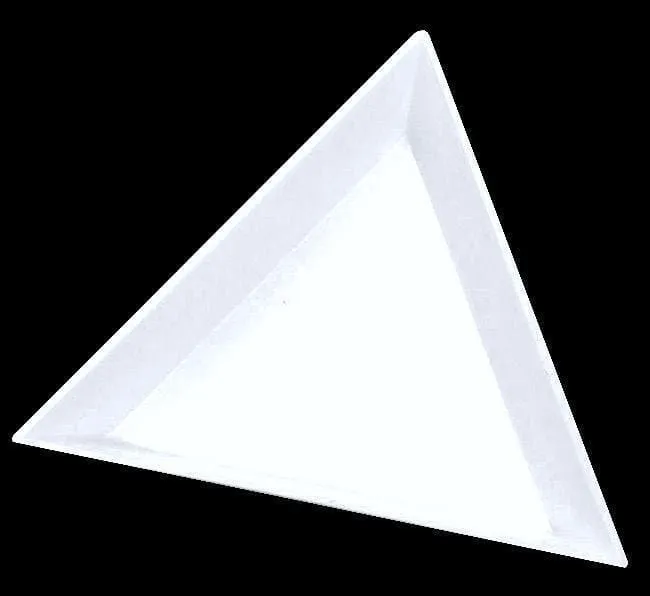 Plastic White Triangular Tray   Wax Stone Picker