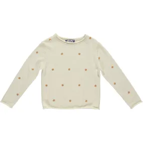 Polly Top With Gold Polka Dots - Cream