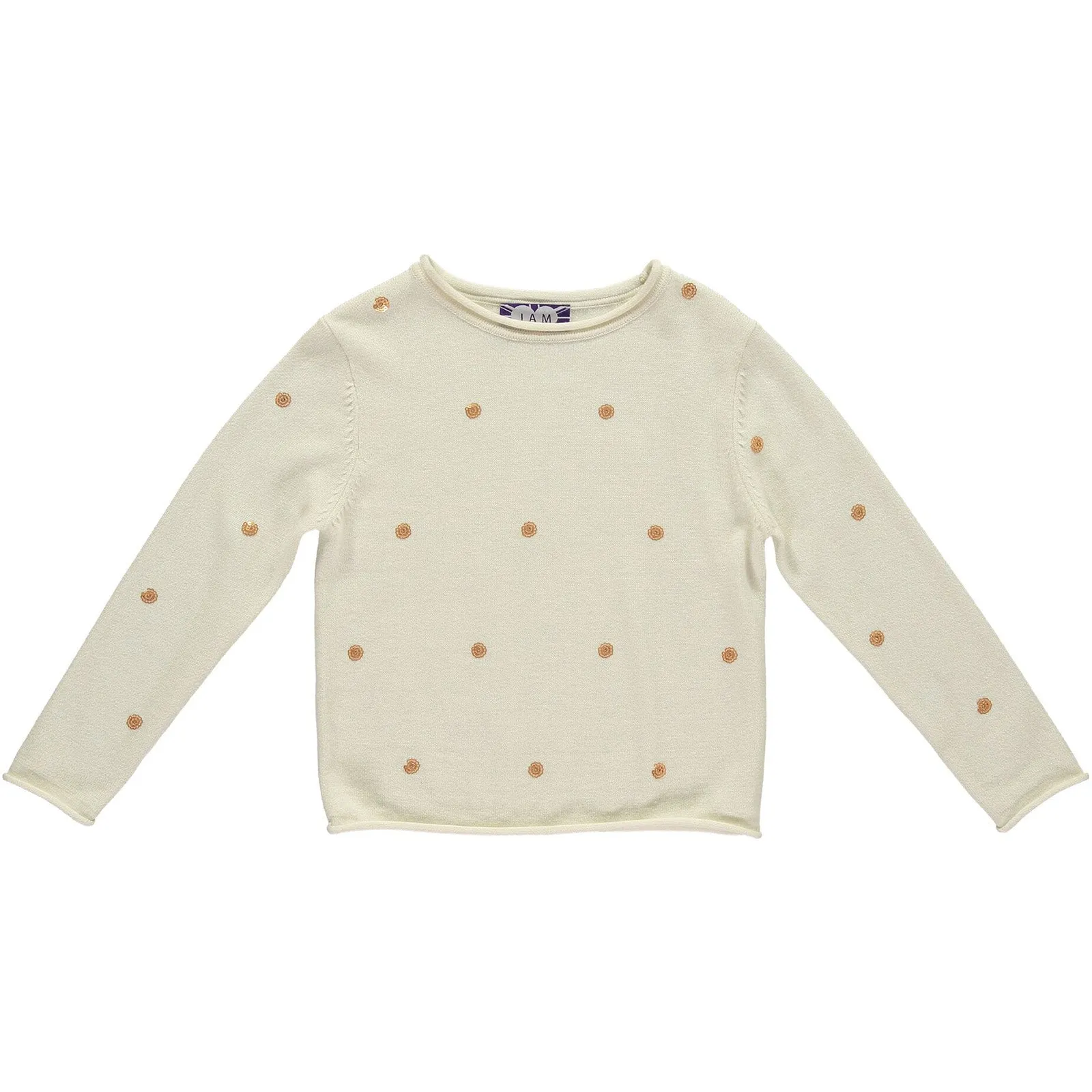Polly Top With Gold Polka Dots - Cream