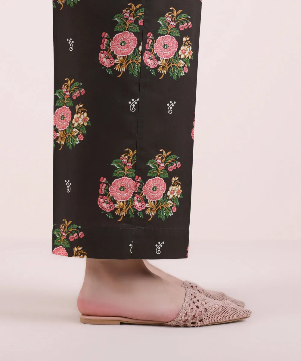 Printed Cambric Straight Pants