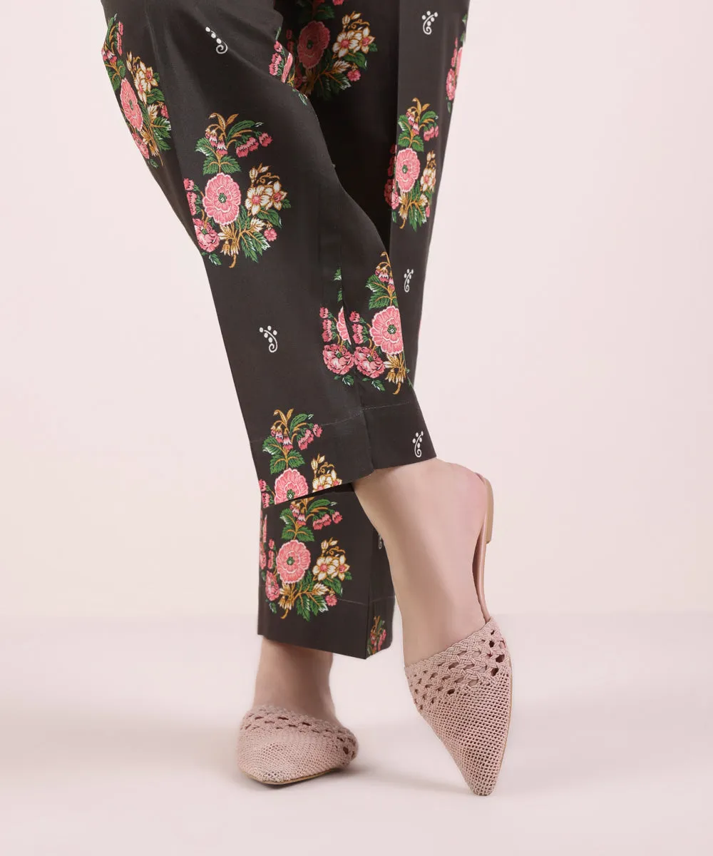 Printed Cambric Straight Pants