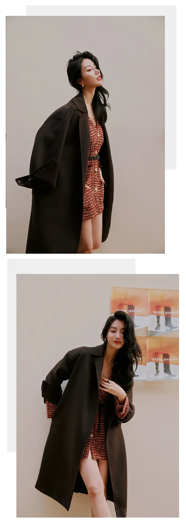 ROSEBANKS Ruby Red Woolen Suit Dress