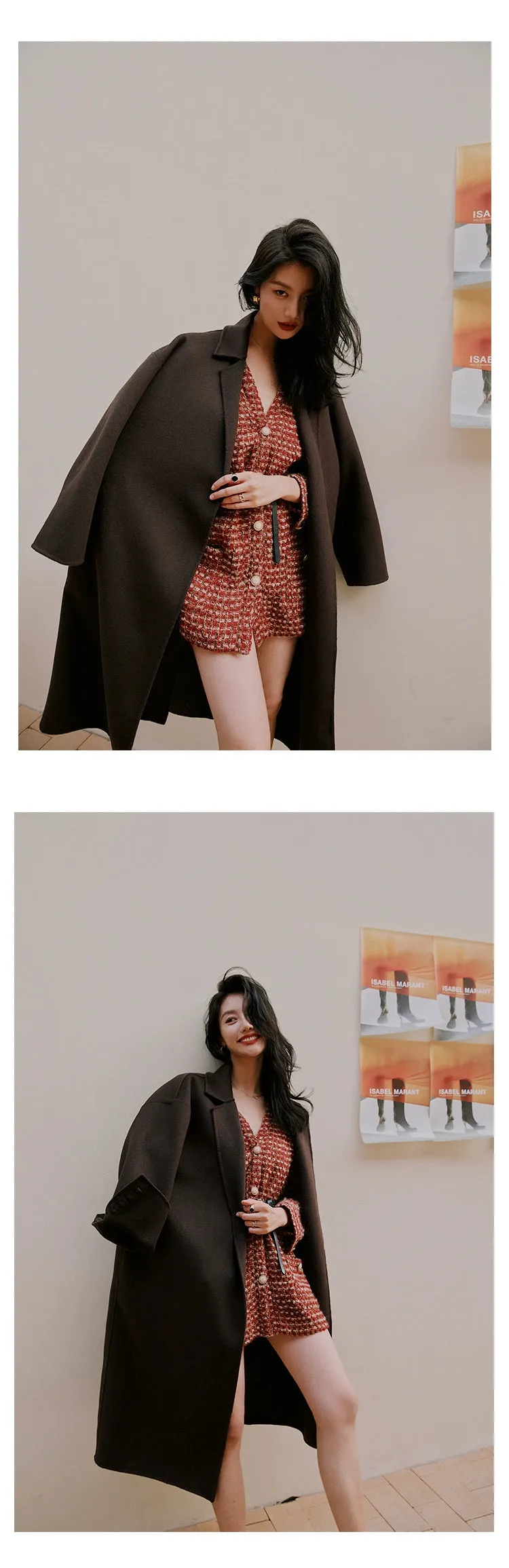 ROSEBANKS Ruby Red Woolen Suit Dress