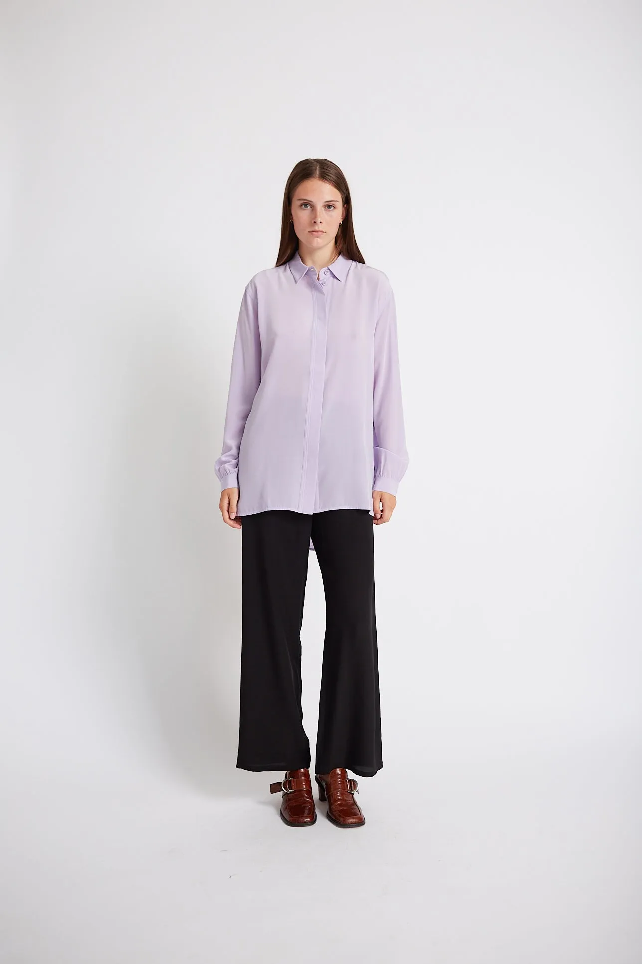 SHELBY SILK SHIRT LIGHT PURPLE