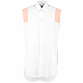 Sleeveless Shirt with Chiffon Detail - Salmon