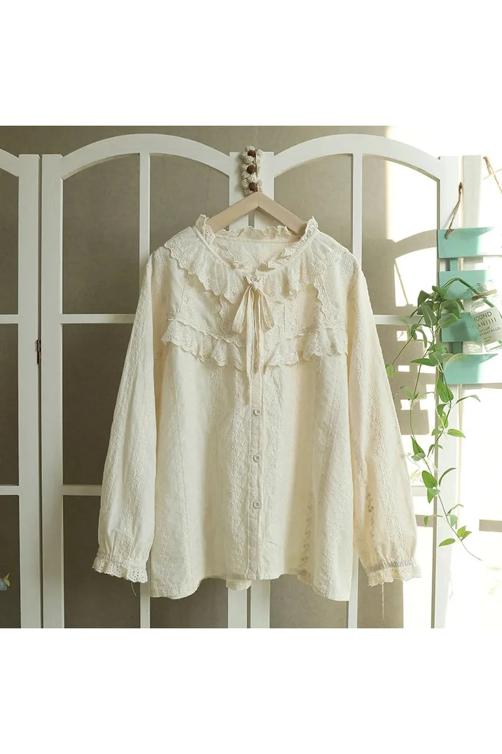 Solid Color Embroidered Shirt