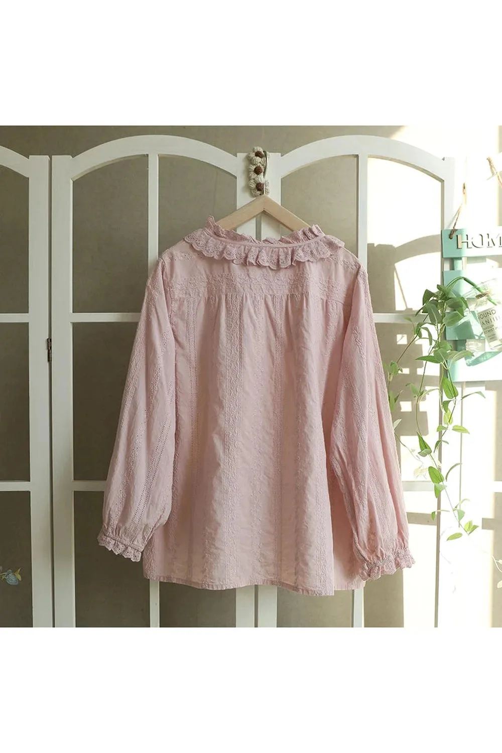 Solid Color Embroidered Shirt