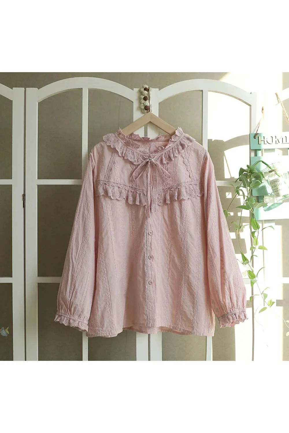 Solid Color Embroidered Shirt