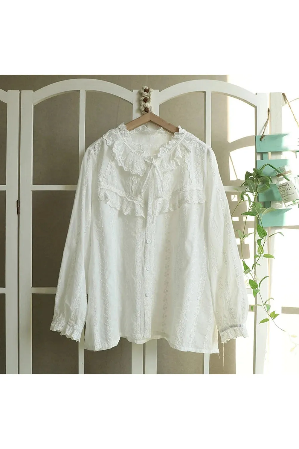 Solid Color Embroidered Shirt