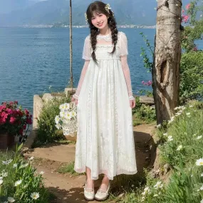 Summer Holiday Style White Lace Fairy Dresses